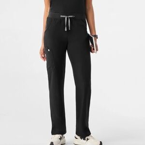 FIGS Technical Collection Kade Cargo Scrub Pants Black XXL Straight-Leg